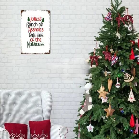 Vintage Inspired Tin Wall Sign 'Jolliest Bunch' - Picture 2 of 4